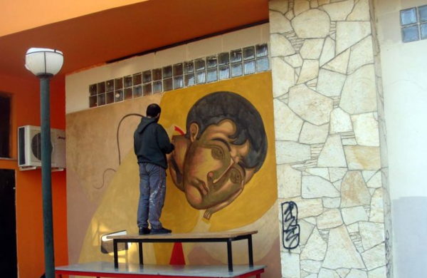 Από τη δημιουργία της τοιχογραφίας του Φαϊτάκη τον Απρίλιο του 2010.
